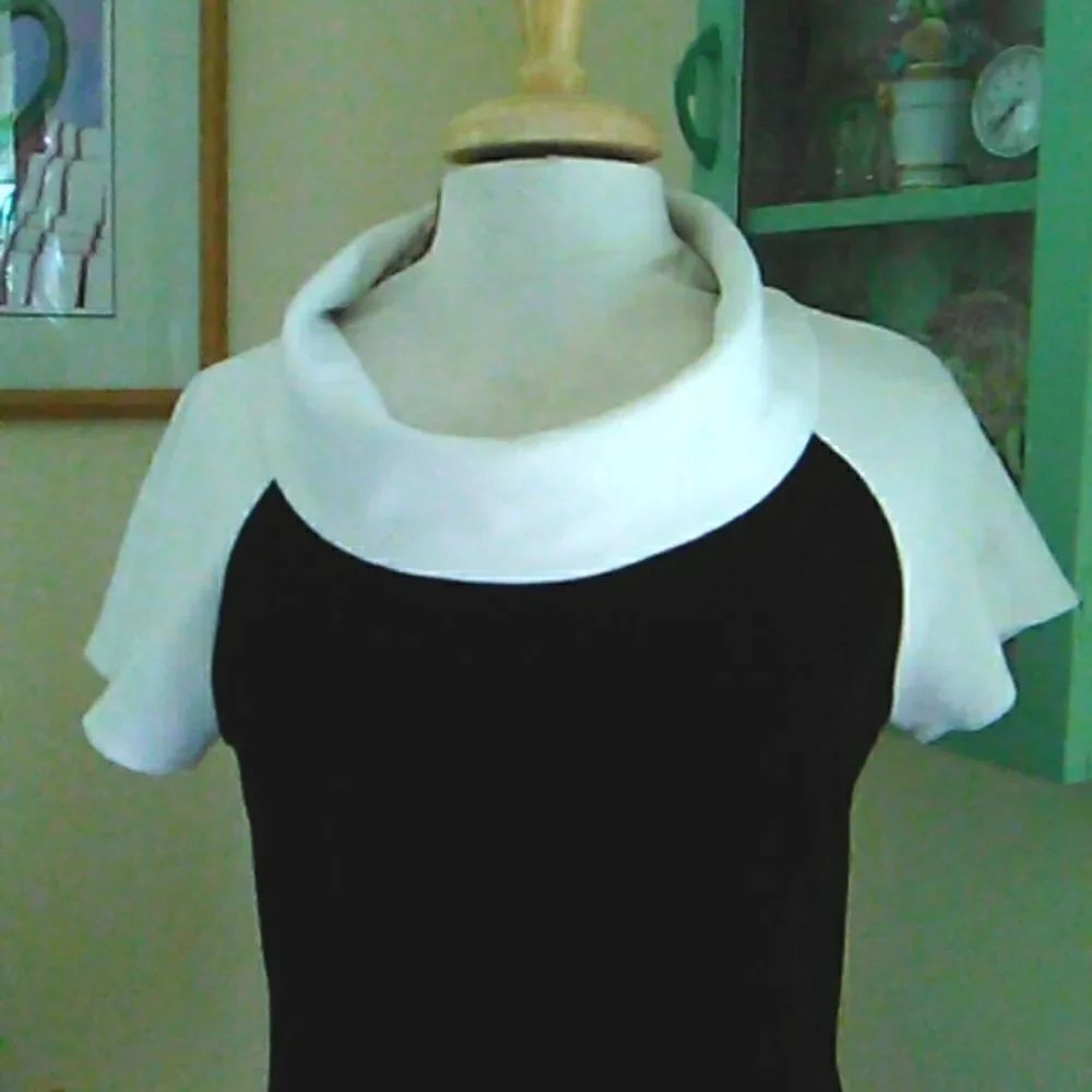 Spense Black and White Colorblock Dress